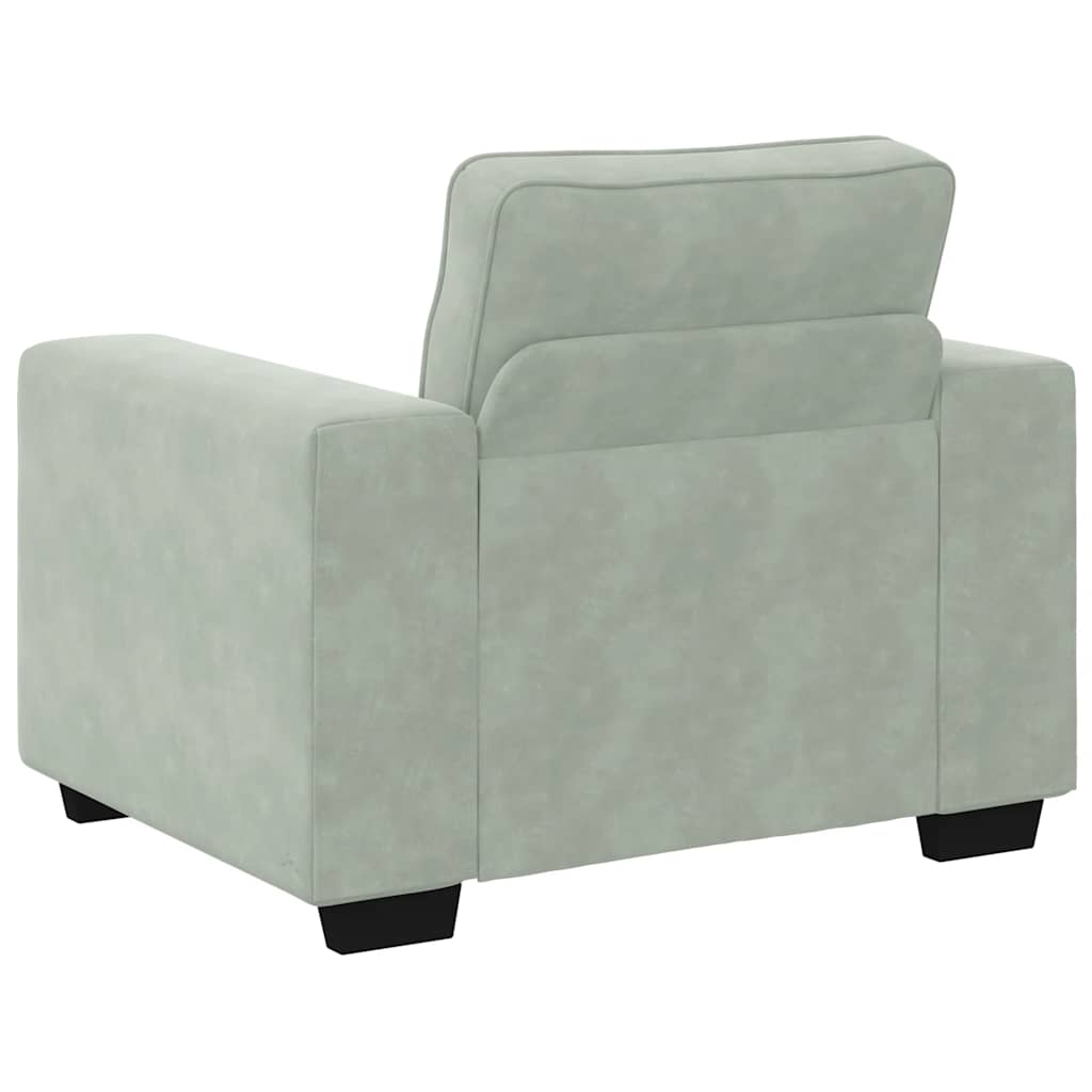 Fauteuil Gris clair 60 cm Velours - XIOS