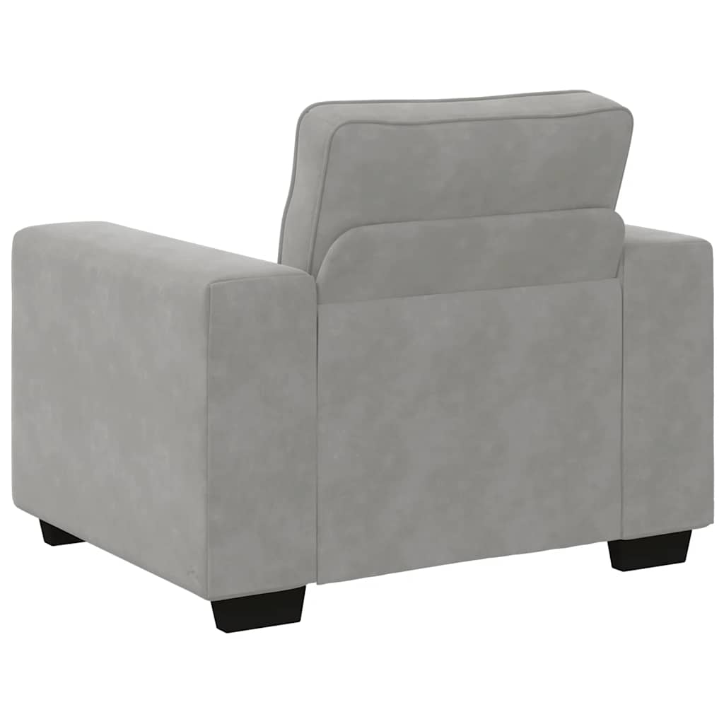 Fauteuil Gris clair 100x77x82 cm Velours