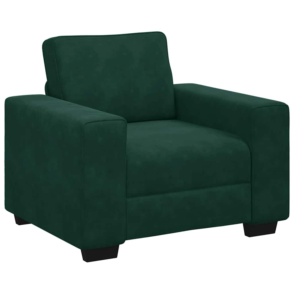 Fauteuil canapé vert foncé 100x77x82 cm velours - XIOS