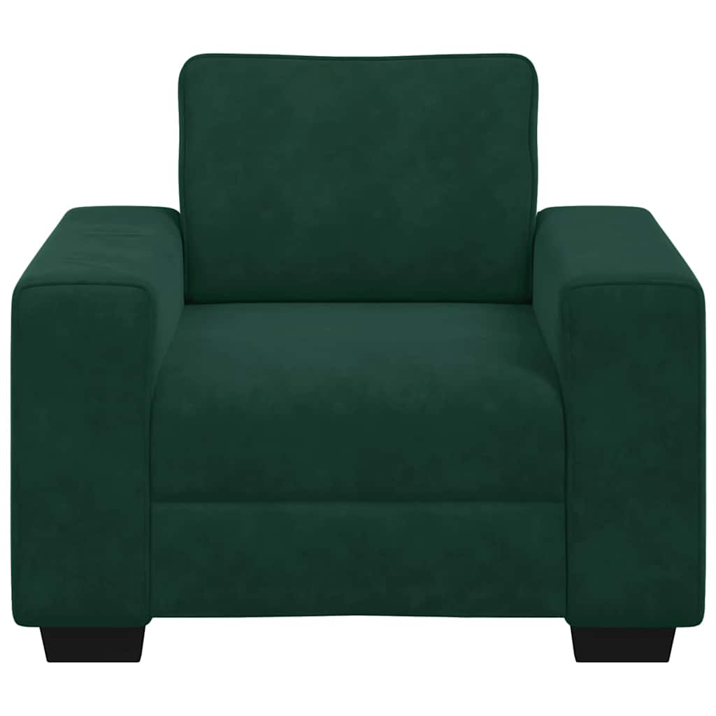 Fauteuil canapé vert foncé 100x77x82 cm velours - XIOS