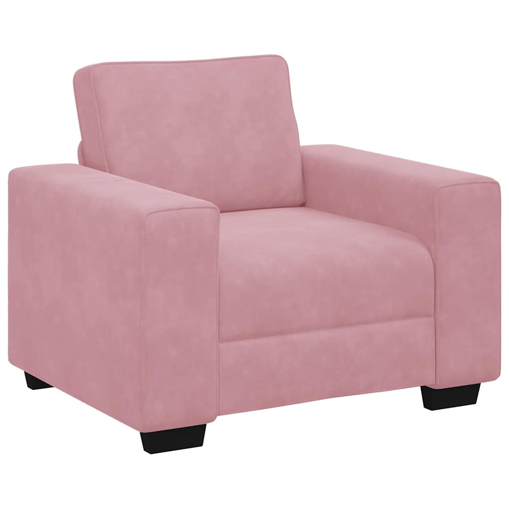 Fauteuil canapé rose 100x77x82 cm velours - XIOS