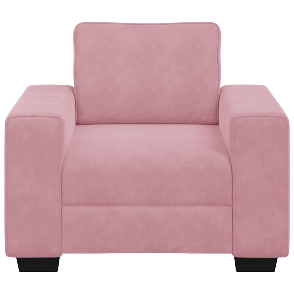 Fauteuil canapé rose 100x77x82 cm velours - XIOS