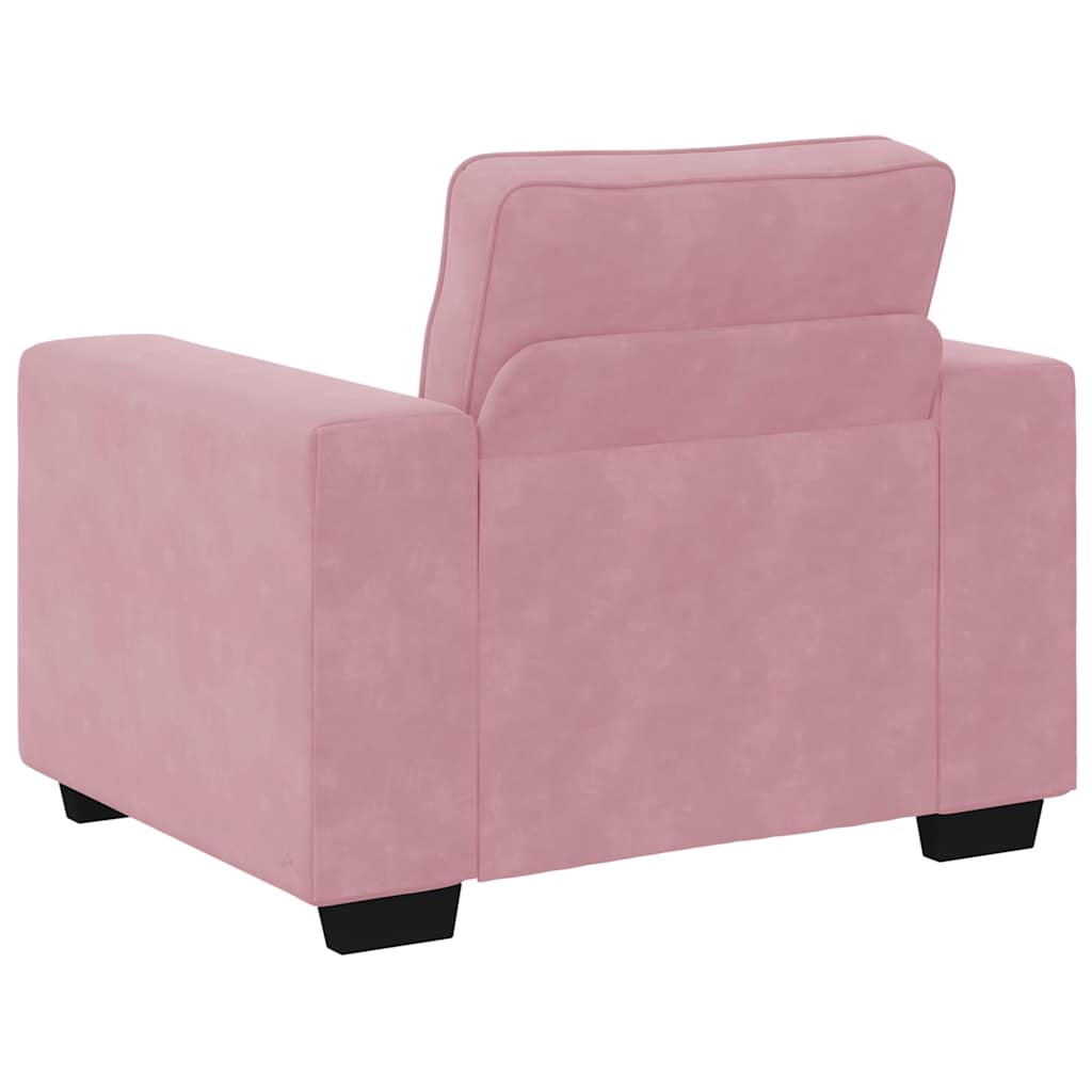 Fauteuil canapé rose 100x77x82 cm velours - XIOS