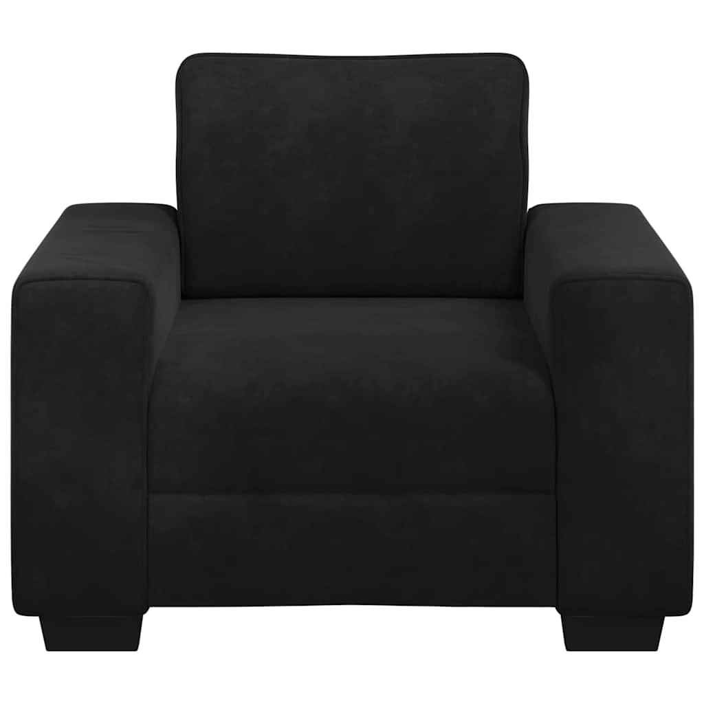 Fauteuil noir 100x77x82 cm velours