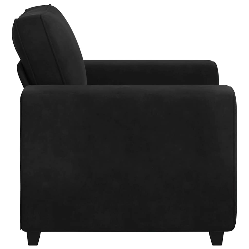 Fauteuil noir 60 cm velours - XIOS