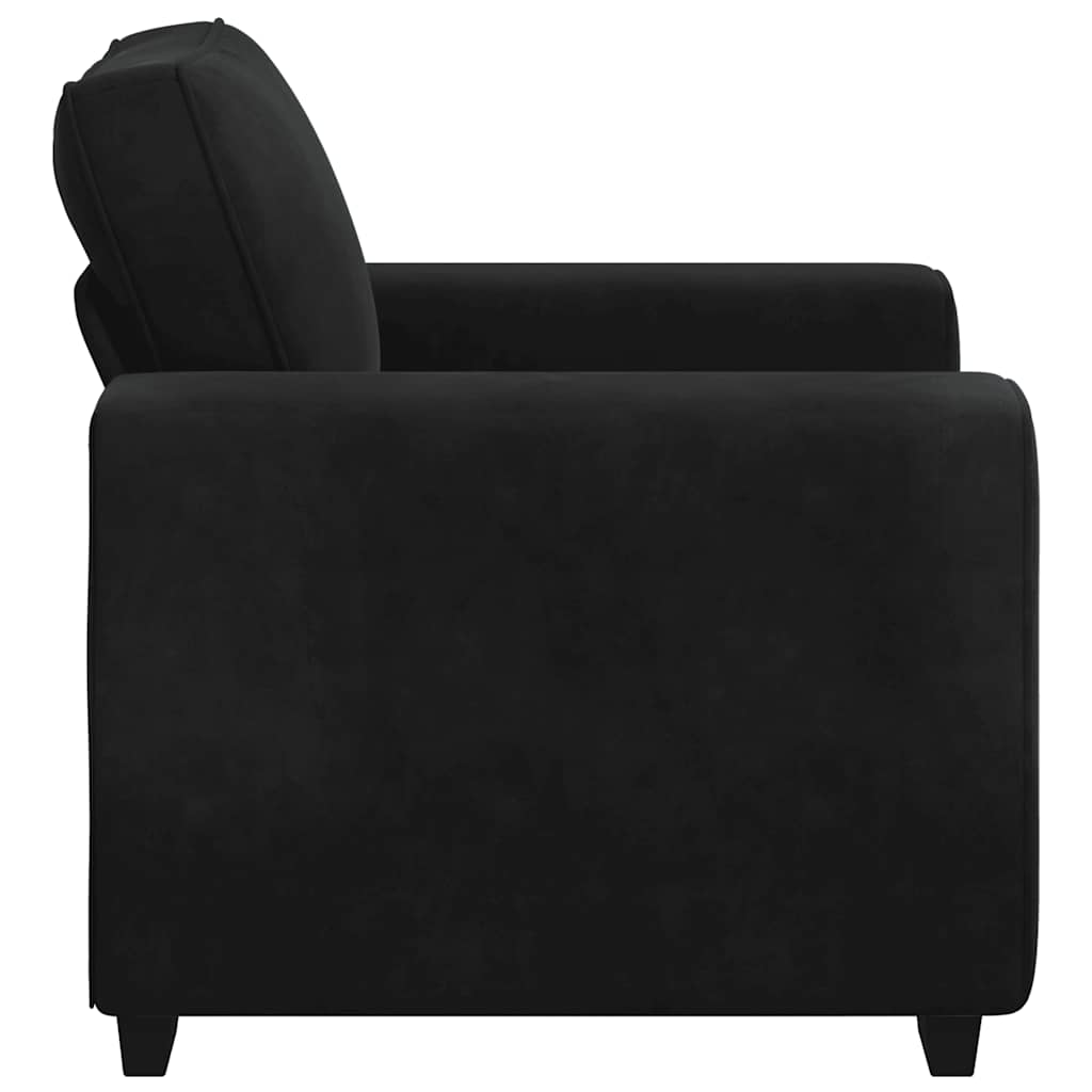 Fauteuil noir 100x77x82 cm velours