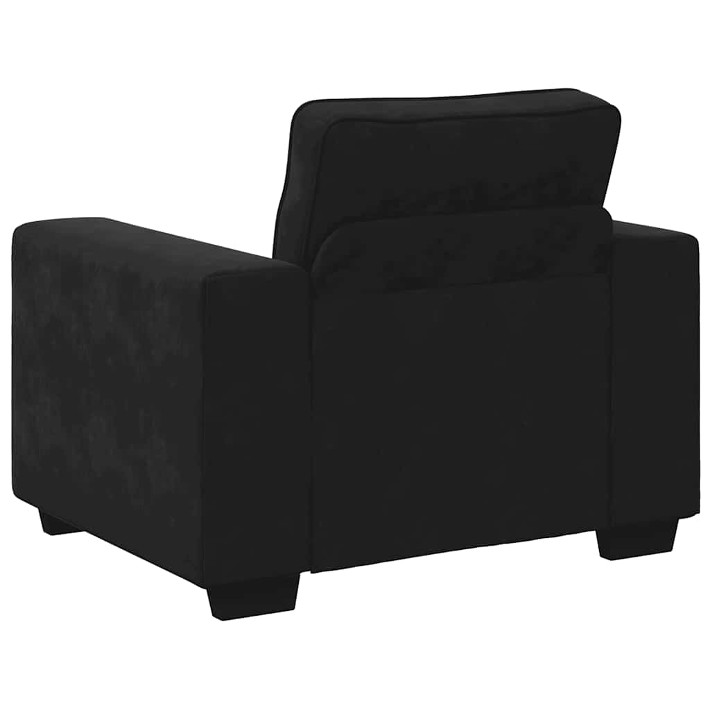 Fauteuil noir 100x77x82 cm velours