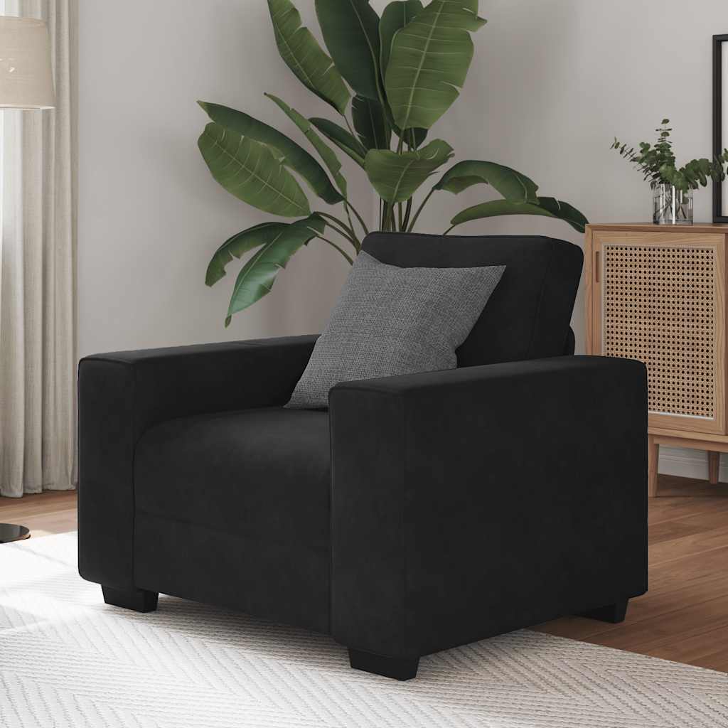 Fauteuil noir 60 cm velours - XIOS