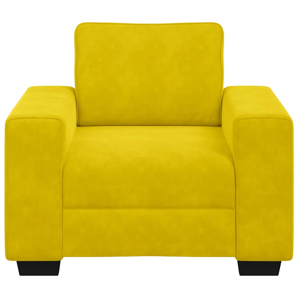 Fauteuil canapé jaune 100x77x82 cm velours - XIOS