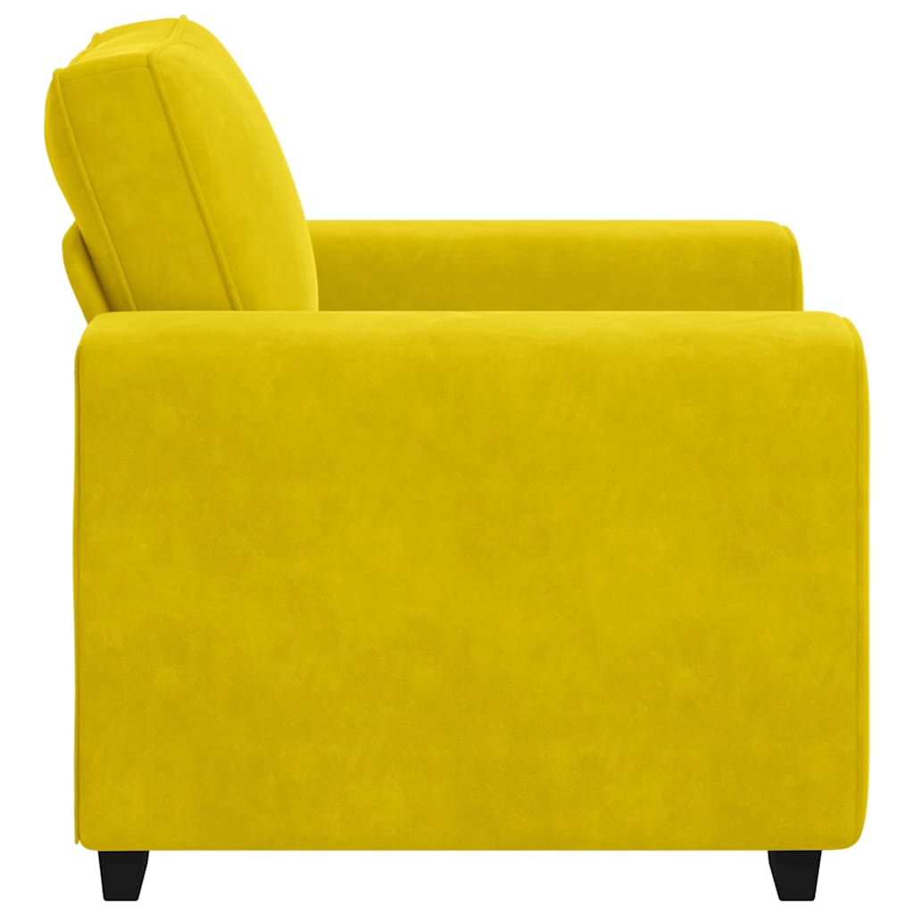 Fauteuil canapé jaune 100x77x82 cm velours - XIOS