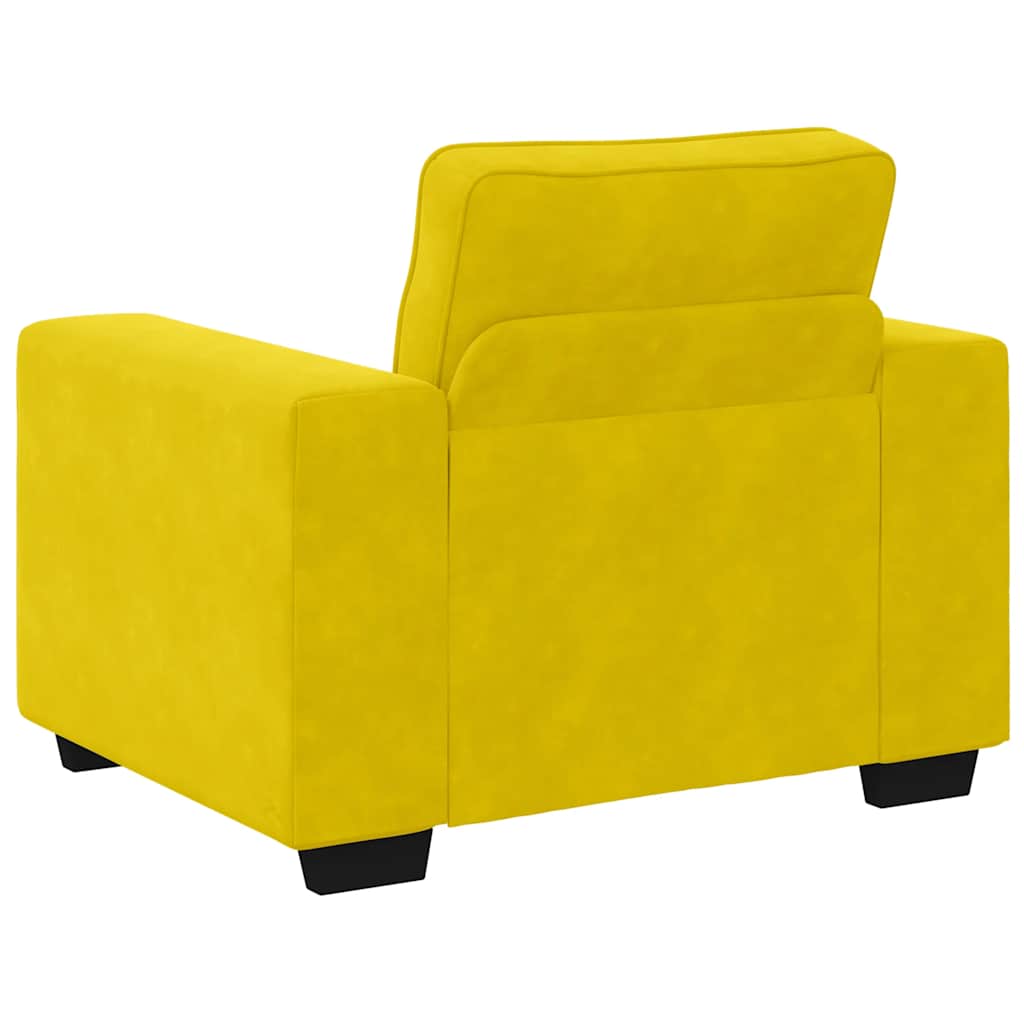Fauteuil canapé jaune 100x77x82 cm velours - XIOS
