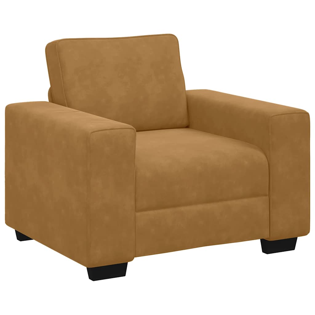 Fauteuil canapé marron 100x77x82 cm velours - XIOS