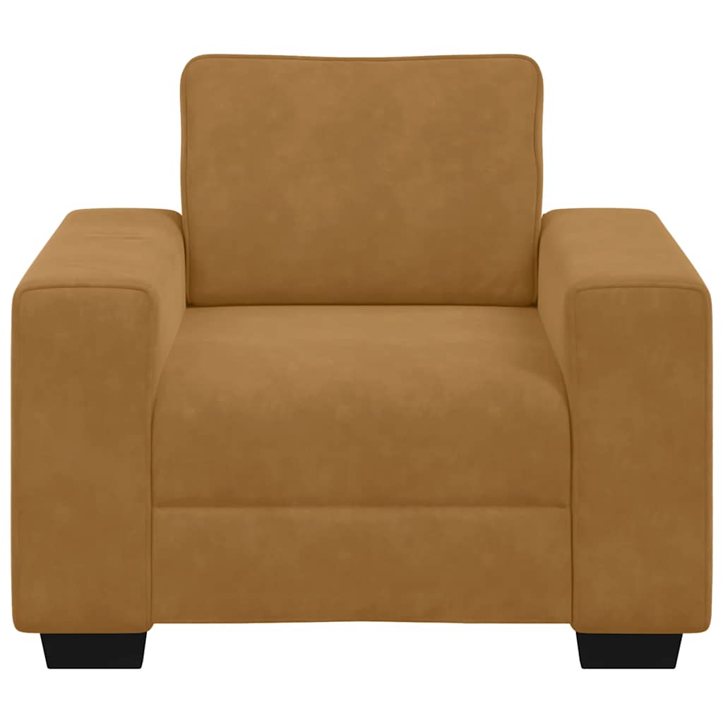 Fauteuil canapé marron 100x77x82 cm velours - XIOS