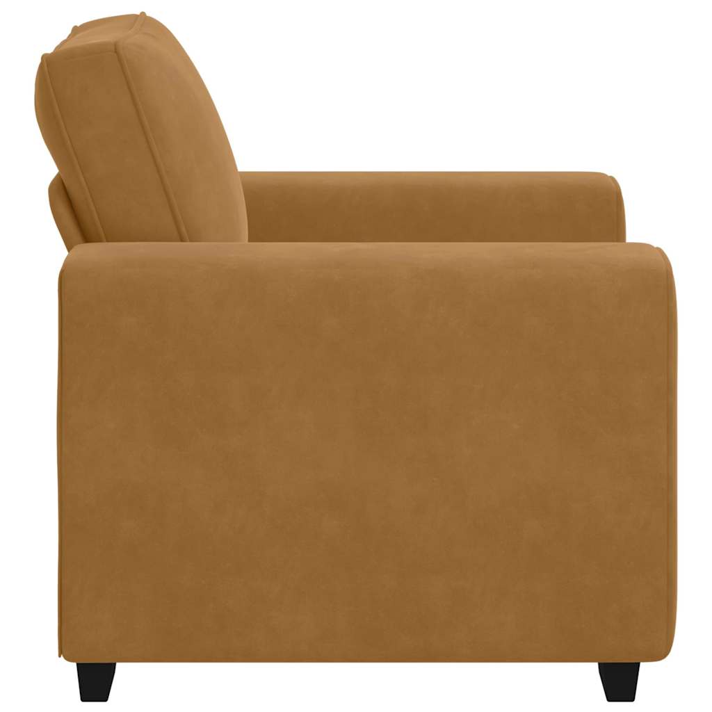 Fauteuil canapé marron 100x77x82 cm velours - XIOS