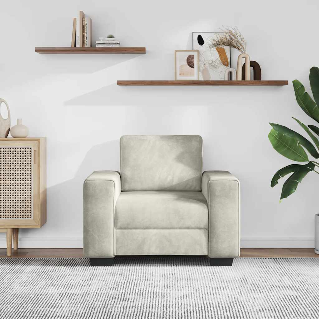 Canapé/Fauteuil crème 100x77x82 cm velours - XIOS