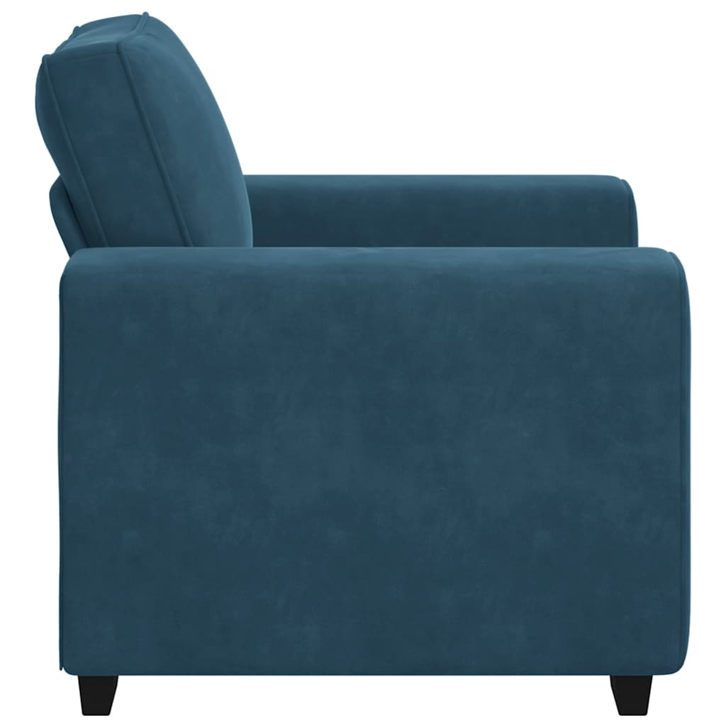 Fauteuil canapé bleu 100x77x82 cm velours - XIOS