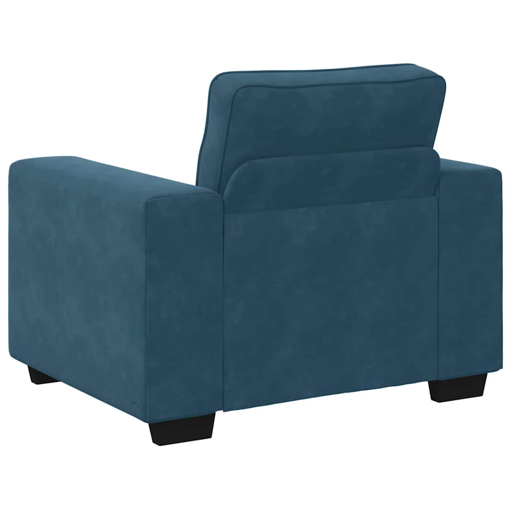 Fauteuil canapé bleu 100x77x82 cm velours - XIOS