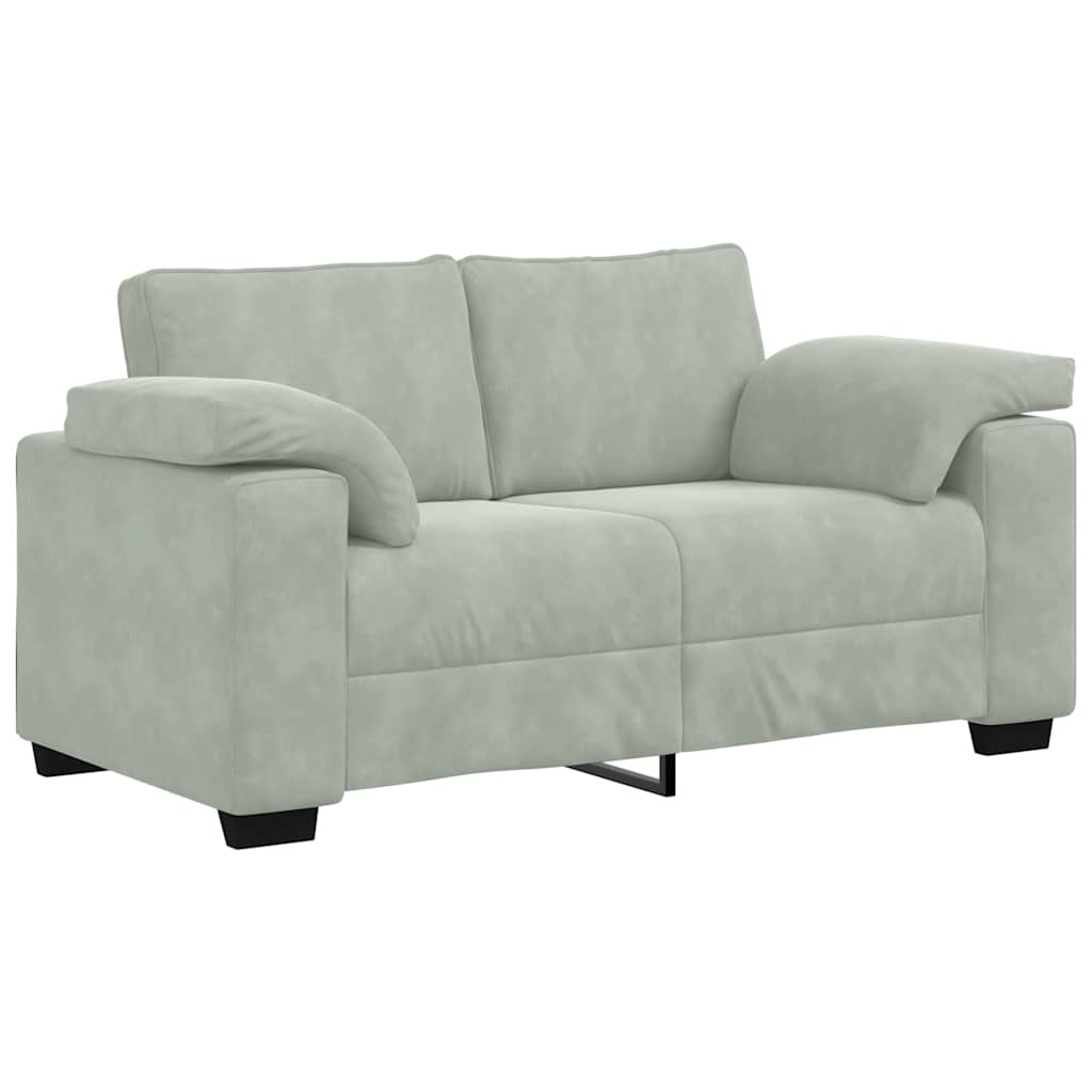 Canapé causeuse gris clair 160x77x82 cm velours - XIOS