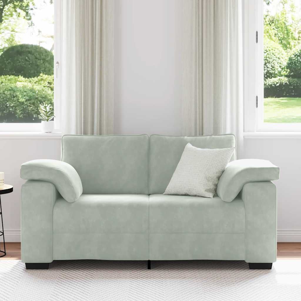 Canapé causeuse gris clair 160x77x82 cm velours - XIOS