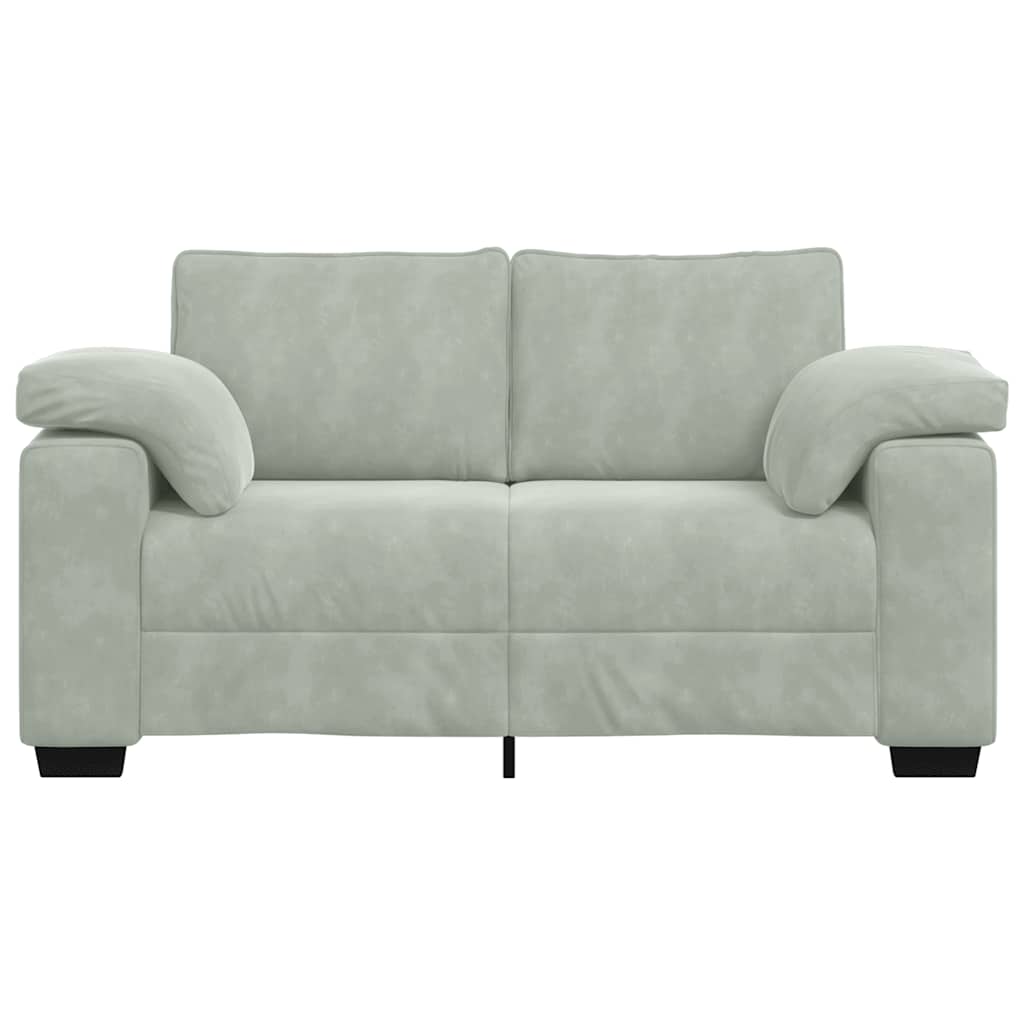 Canapé causeuse gris clair 160x77x82 cm velours - XIOS