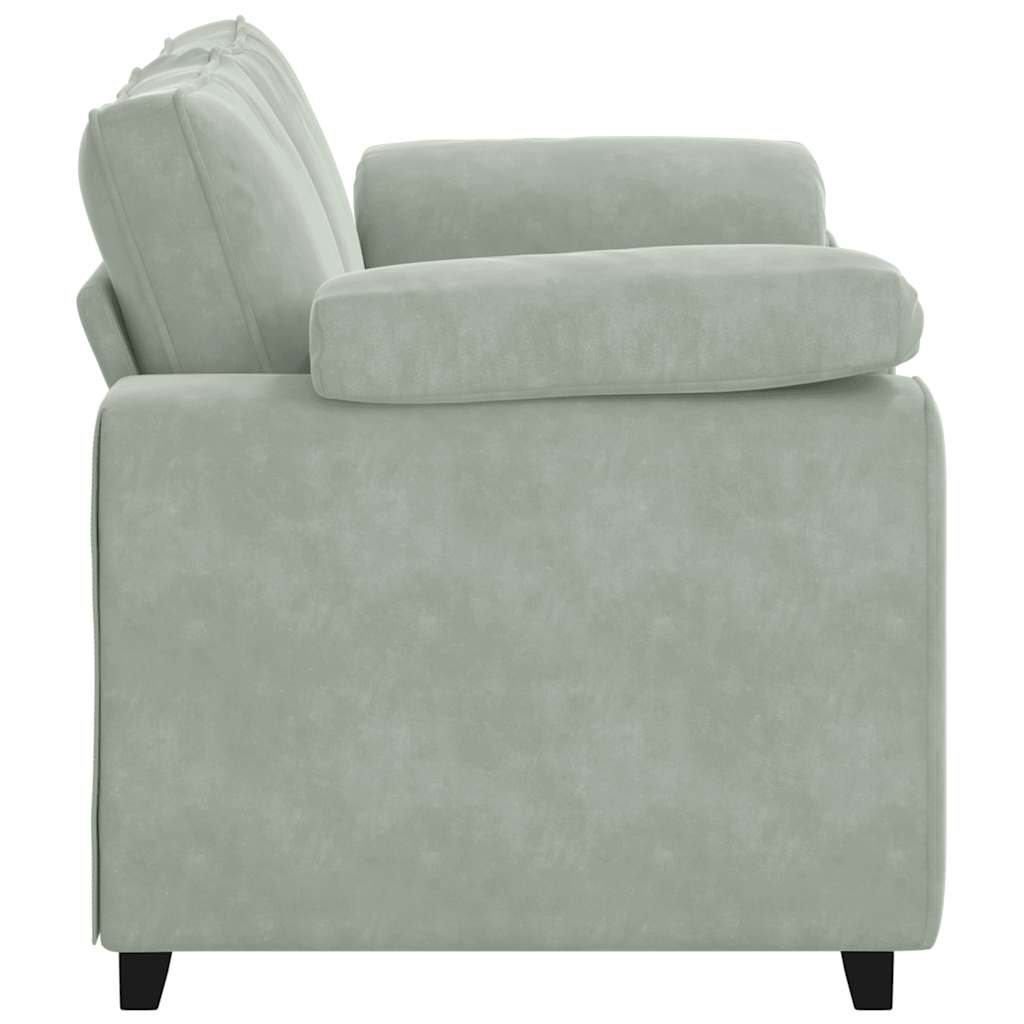 Canapé causeuse gris clair 160x77x82 cm velours - XIOS