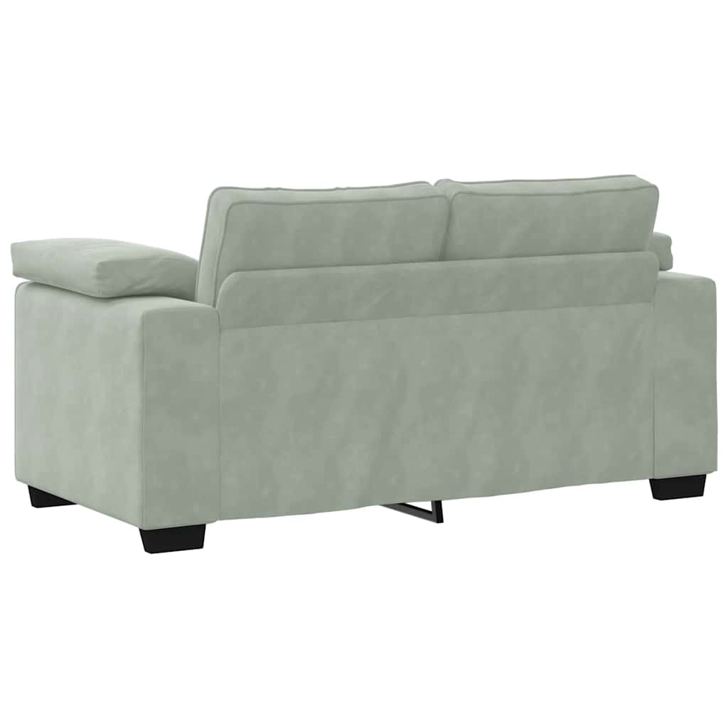 Canapé causeuse gris clair 160x77x82 cm velours - XIOS