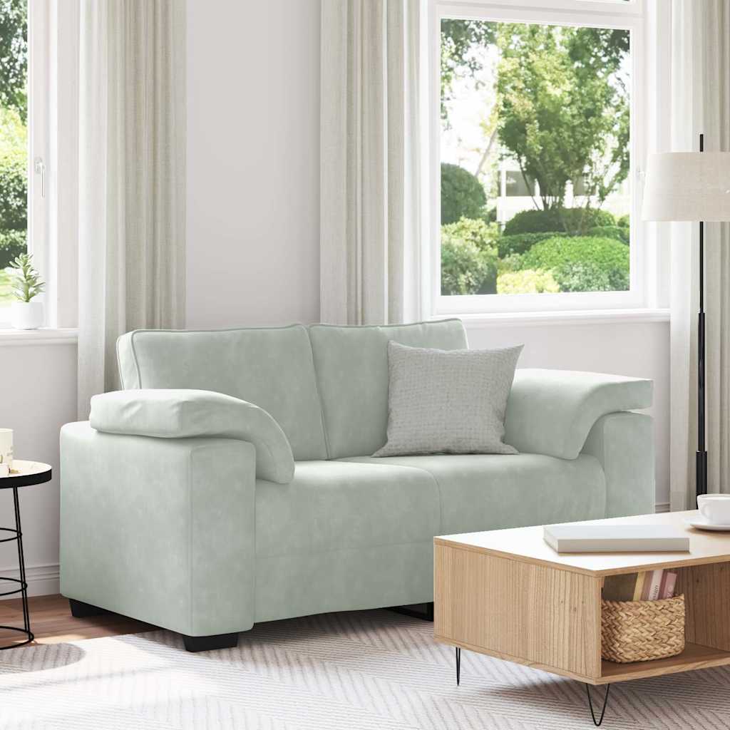 Canapé causeuse gris clair 160x77x82 cm velours - XIOS