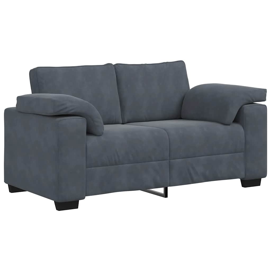 Canapé causeuse gris foncé 160x77x82 cm velours - XIOS
