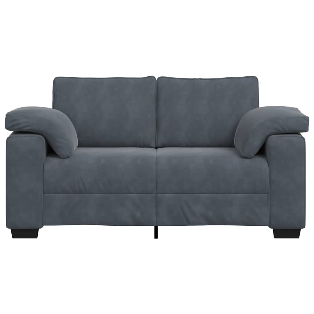 Canapé causeuse gris foncé 160x77x82 cm velours - XIOS