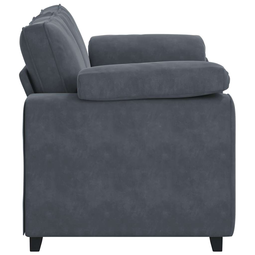 Canapé causeuse gris foncé 120 cm velours - XIOS