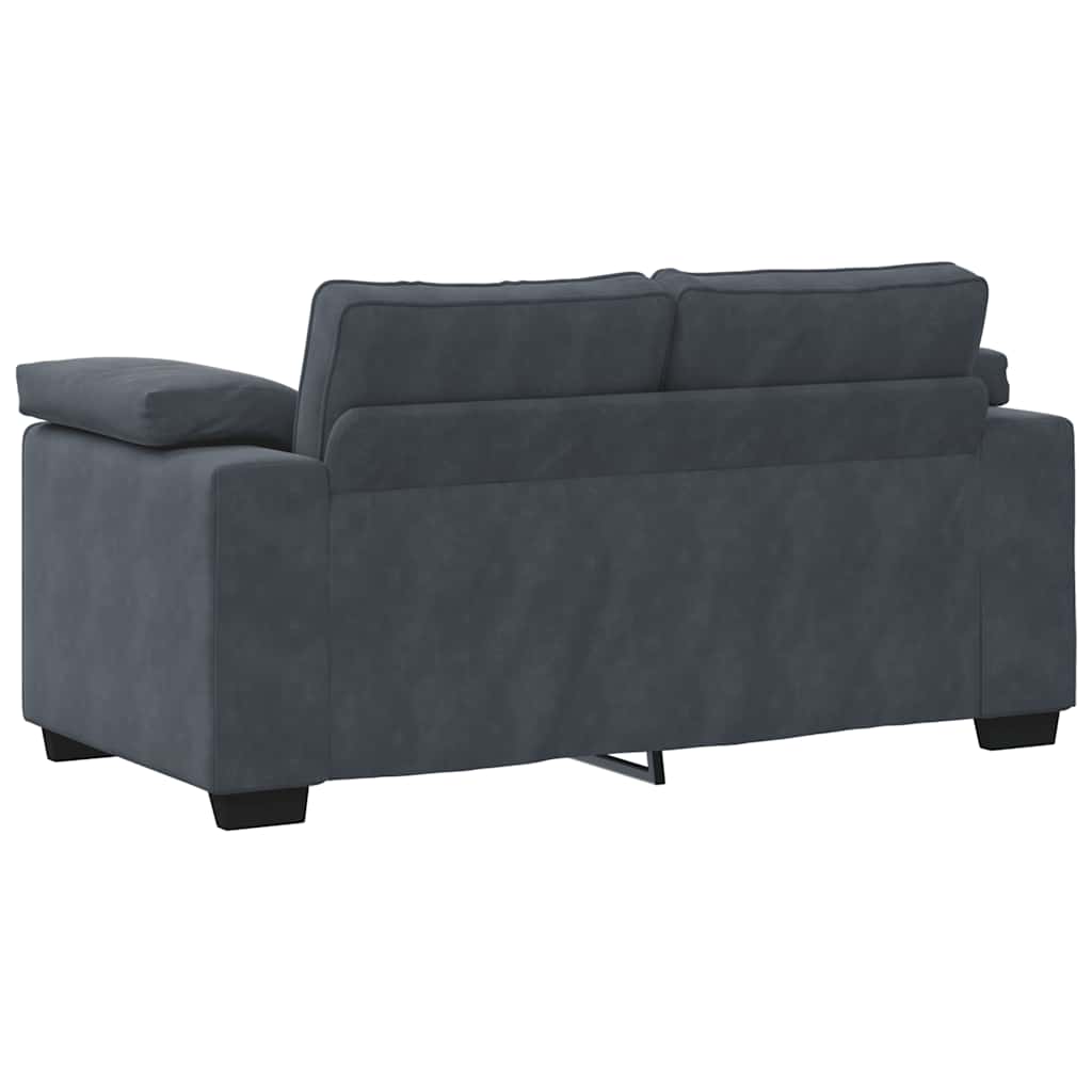 Canapé causeuse gris foncé 160x77x82 cm velours - XIOS