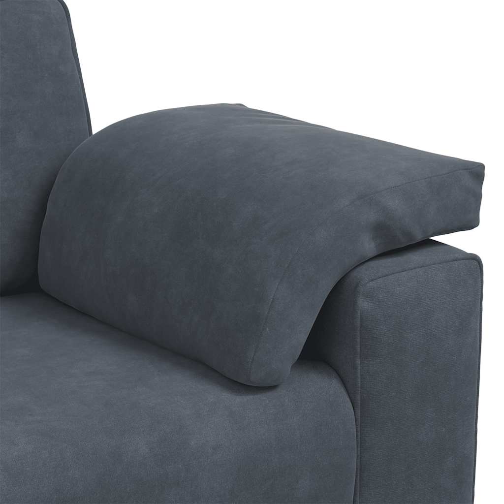 Canapé causeuse gris foncé 120 cm velours - XIOS