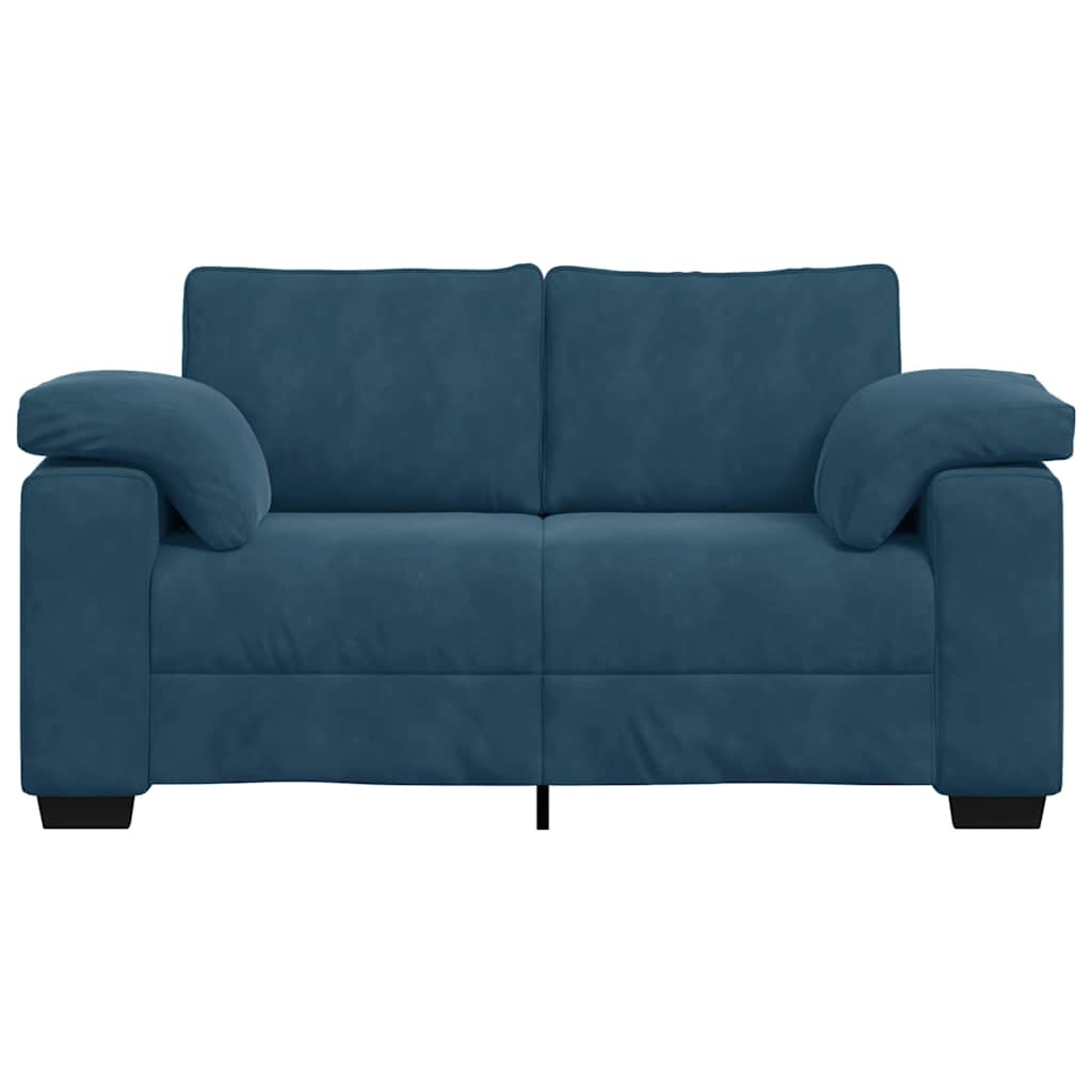 Canapé deux places bleu 160x77x82 cm velours - XIOS