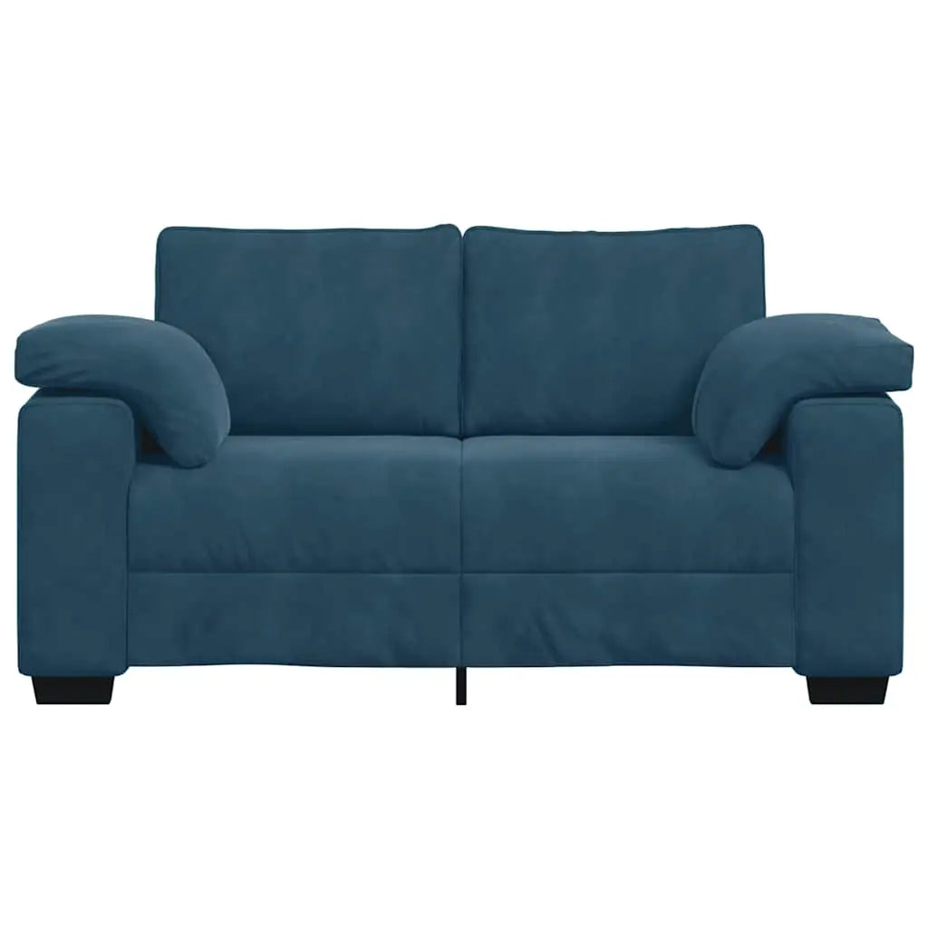 Canapé deux places bleu 160x77x82 cm velours - XIOS
