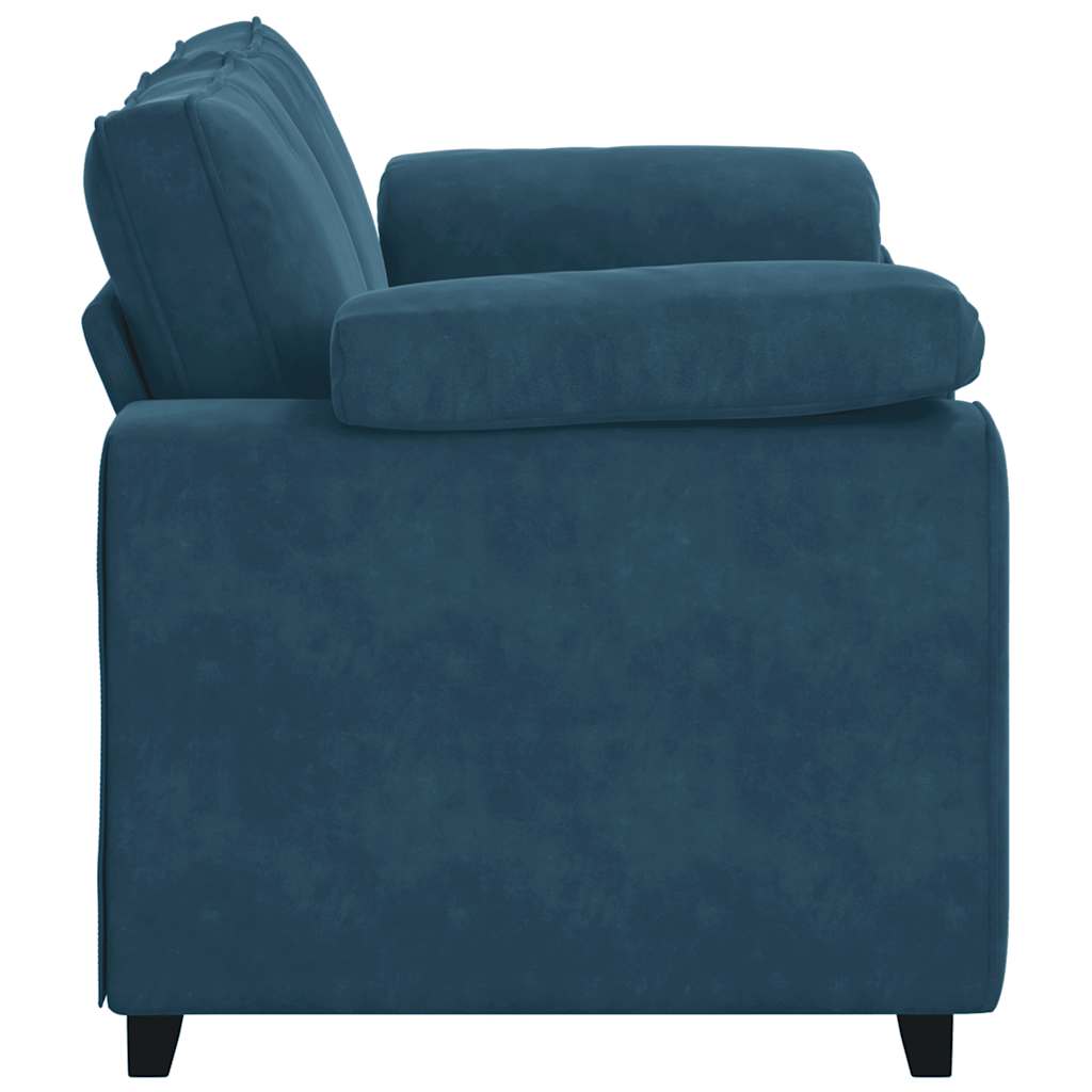 Canapé deux places bleu 160x77x82 cm velours - XIOS