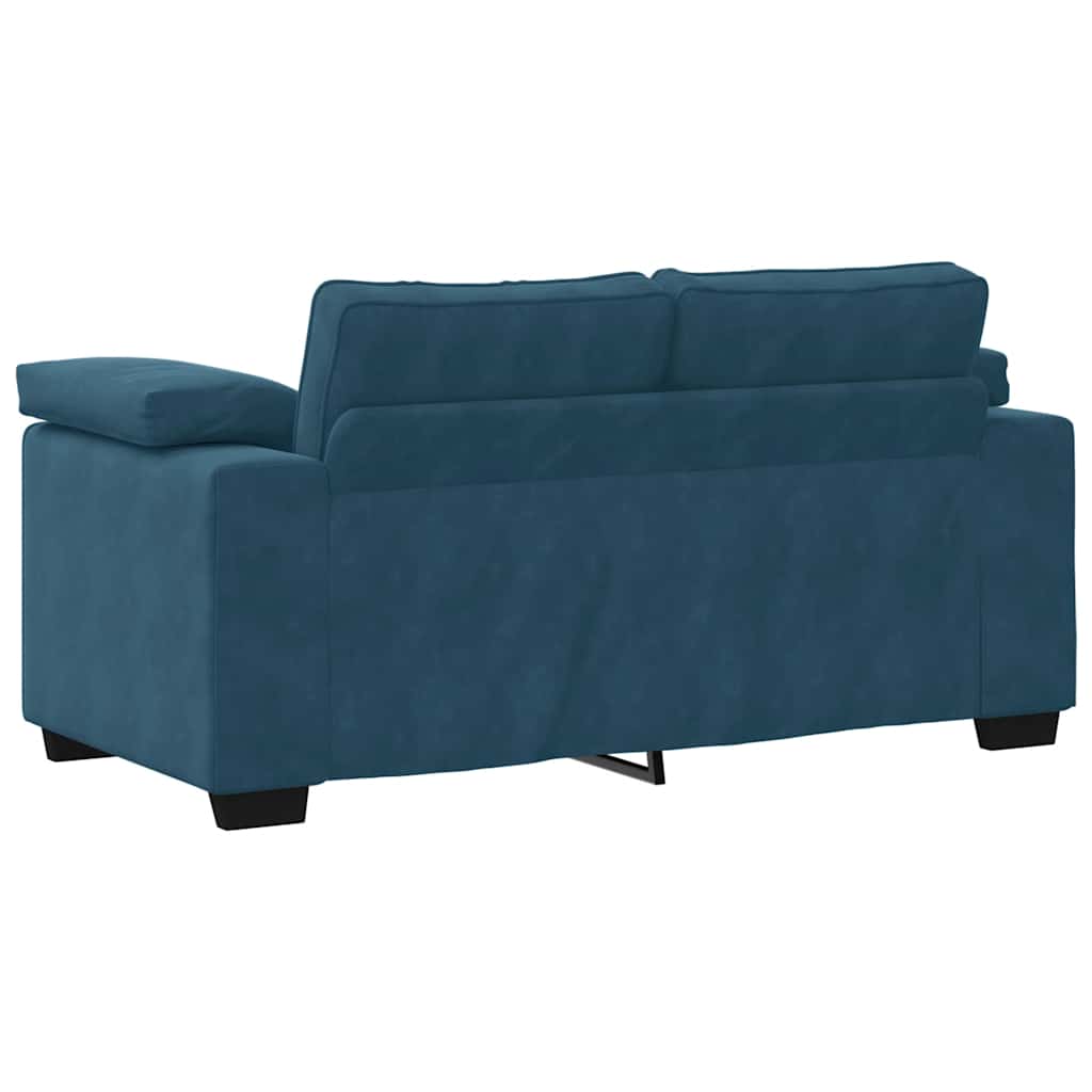 Canapé deux places bleu 160x77x82 cm velours - XIOS