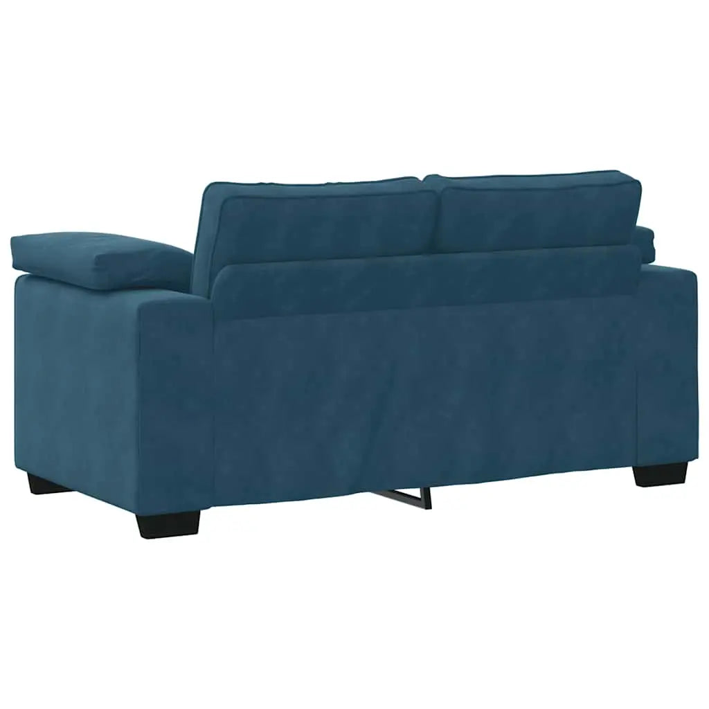 Canapé deux places bleu 160x77x82 cm velours - XIOS