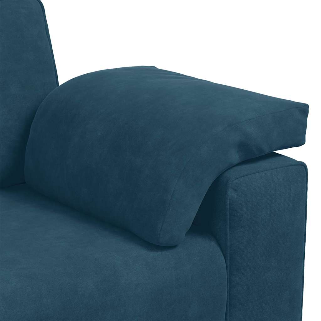 Canapé deux places bleu 160x77x82 cm velours - XIOS