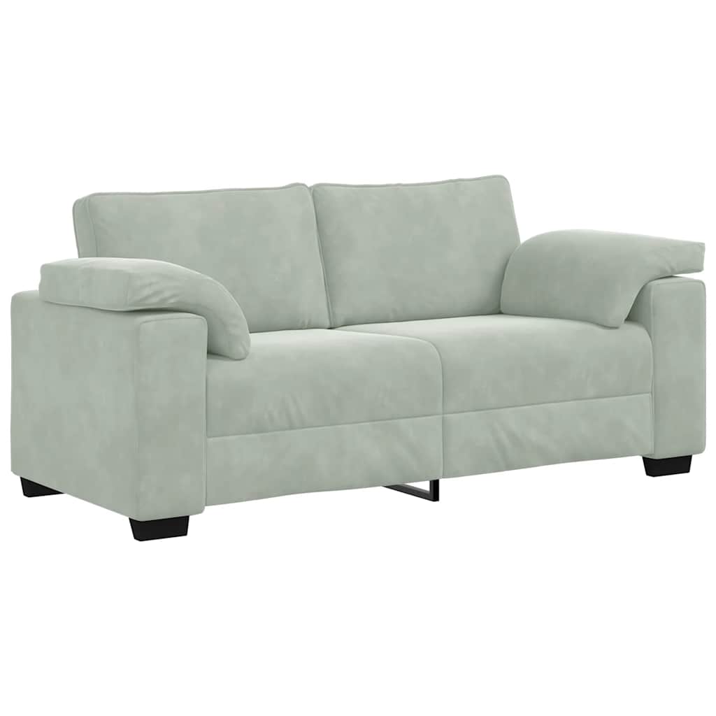 Canapé causeuse gris clair 180x77x82 cm velours - XIOS