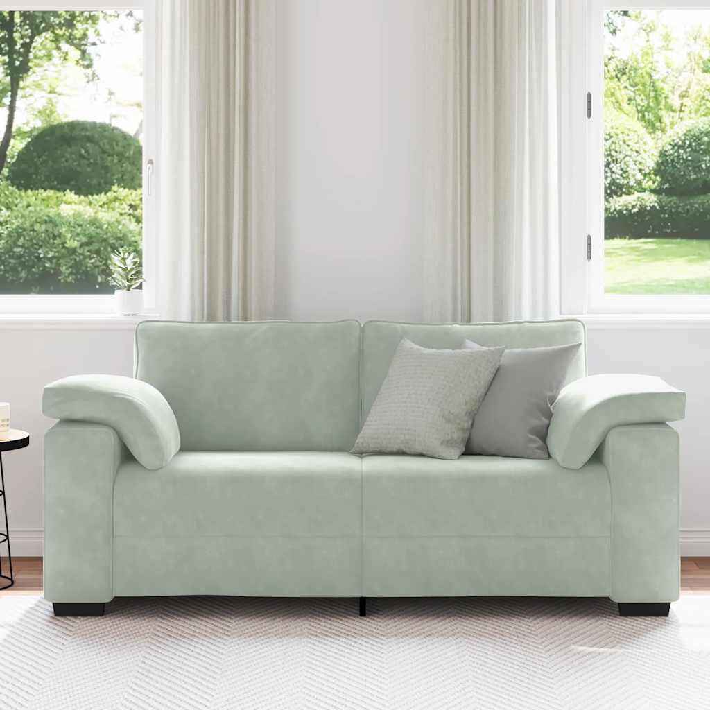 Canapé causeuse gris clair 180x77x82 cm velours - XIOS