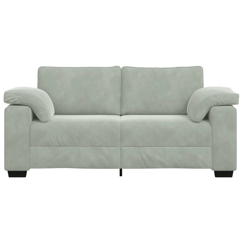 Canapé causeuse gris clair 180x77x82 cm velours - XIOS