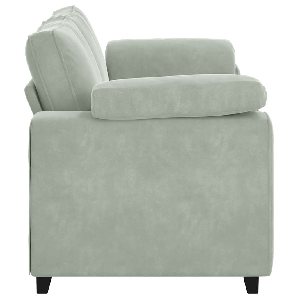 Canapé causeuse gris clair 180x77x82 cm velours - XIOS