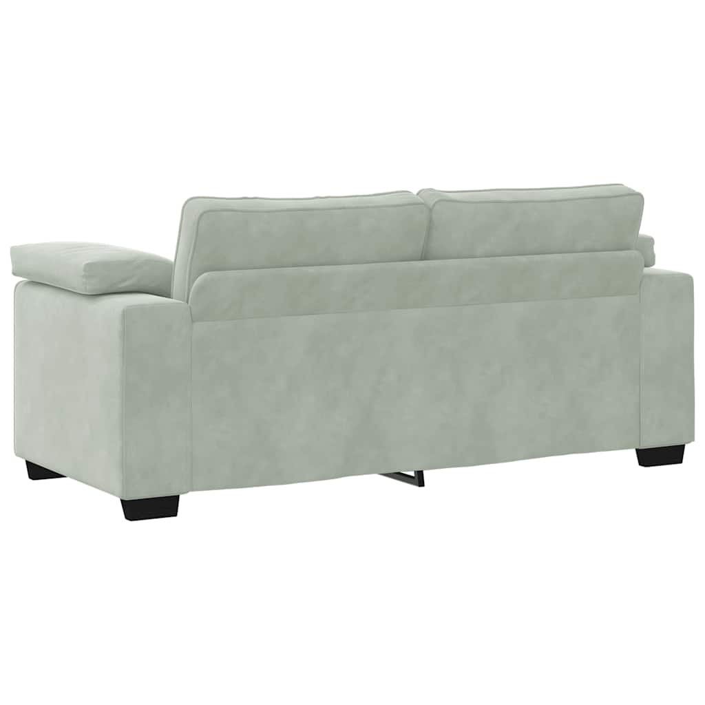 Canapé causeuse gris clair 180x77x82 cm velours - XIOS