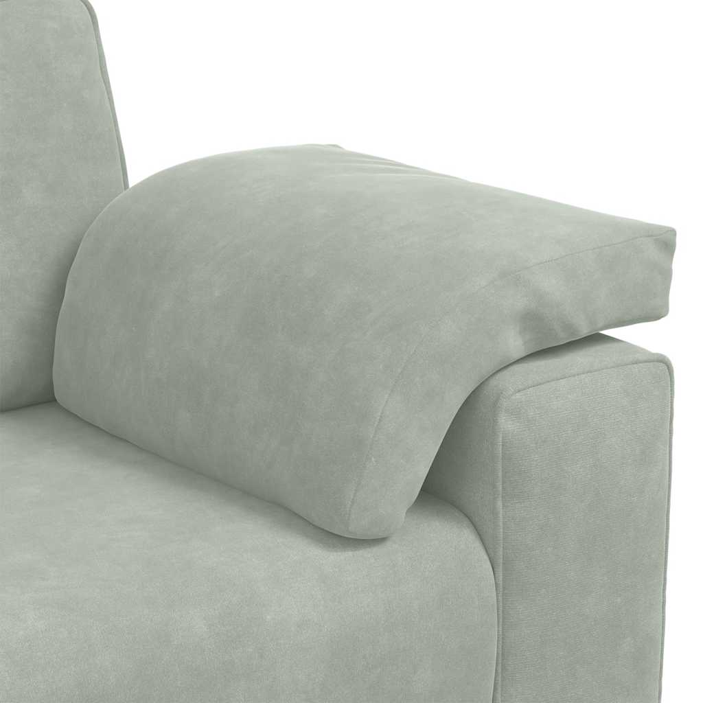 Canapé causeuse gris clair 180x77x82 cm velours - XIOS
