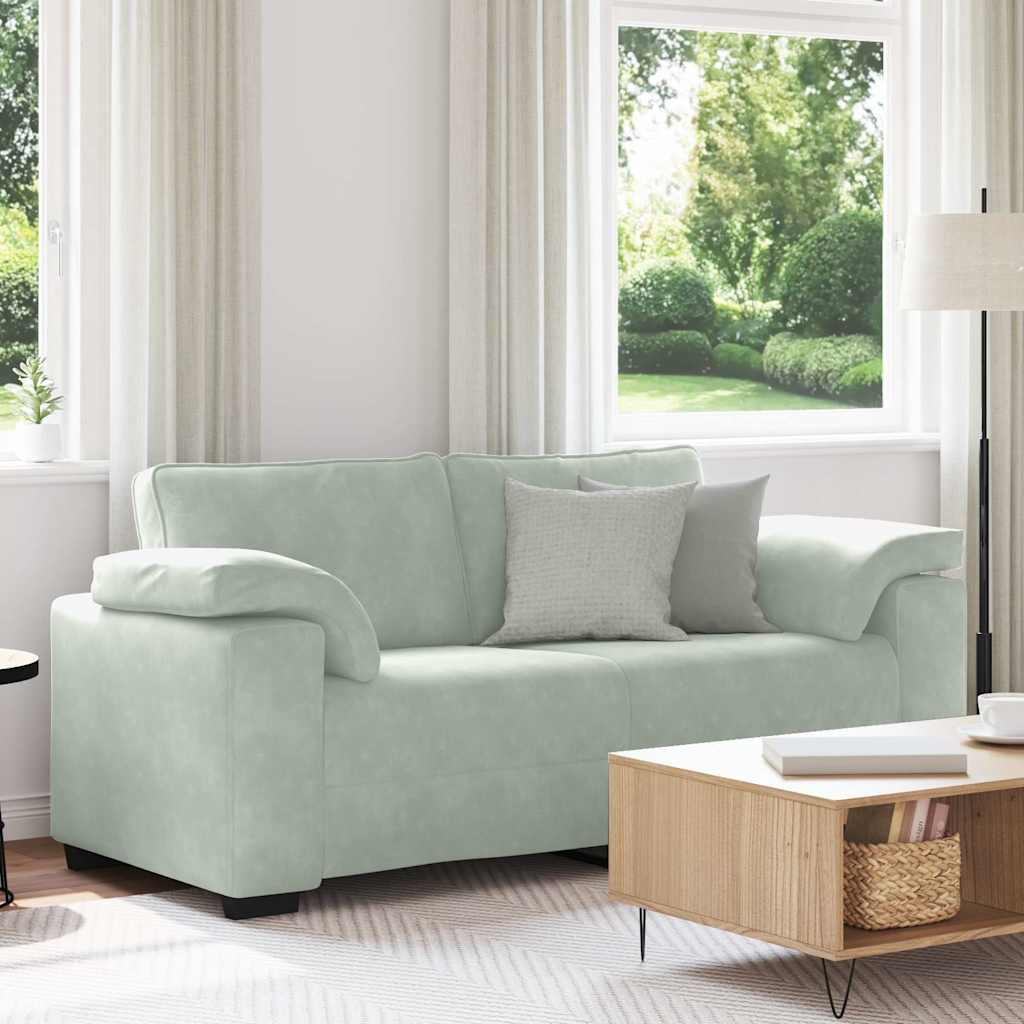 Canapé causeuse gris clair 180x77x82 cm velours - XIOS