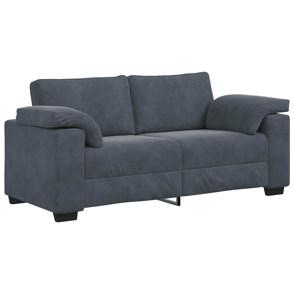 Canapé causeuse gris foncé 180x77x82 cm velours - XIOS