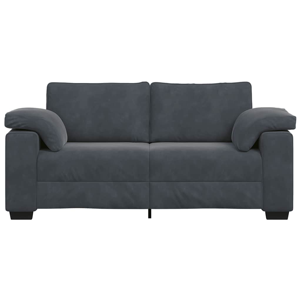 Canapé causeuse gris foncé 180x77x82 cm velours - XIOS