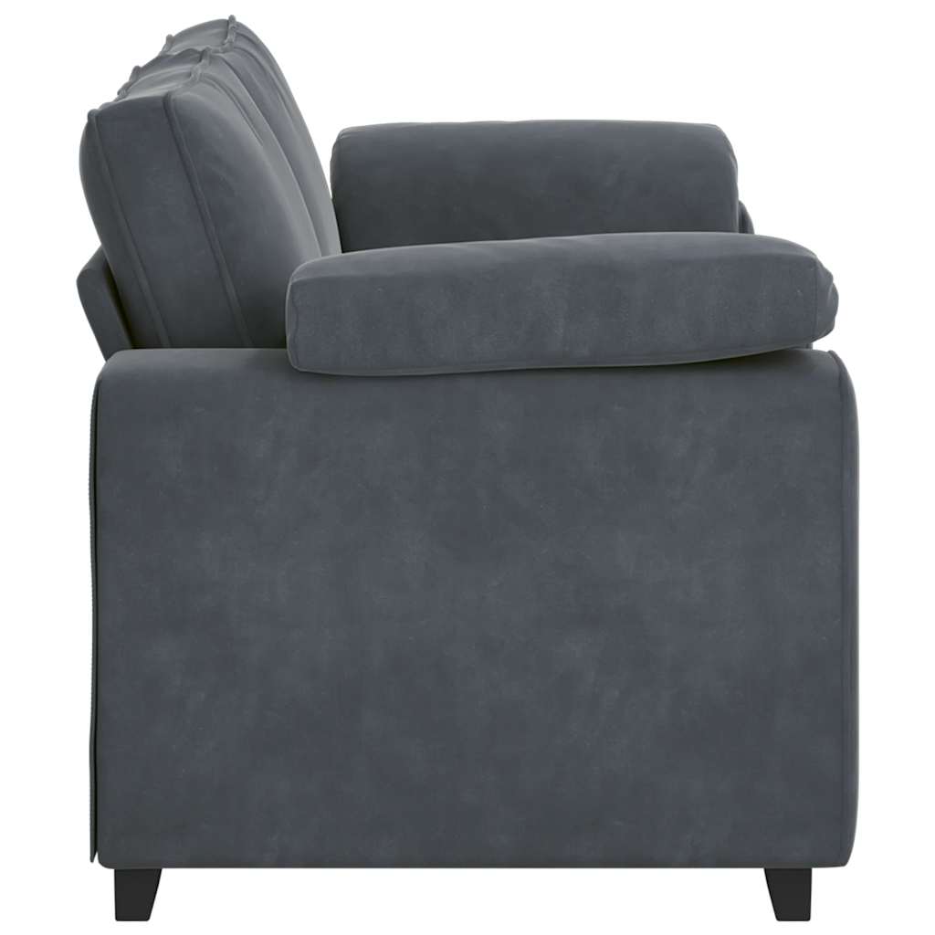 Canapé causeuse gris foncé 140 cm velours - XIOS