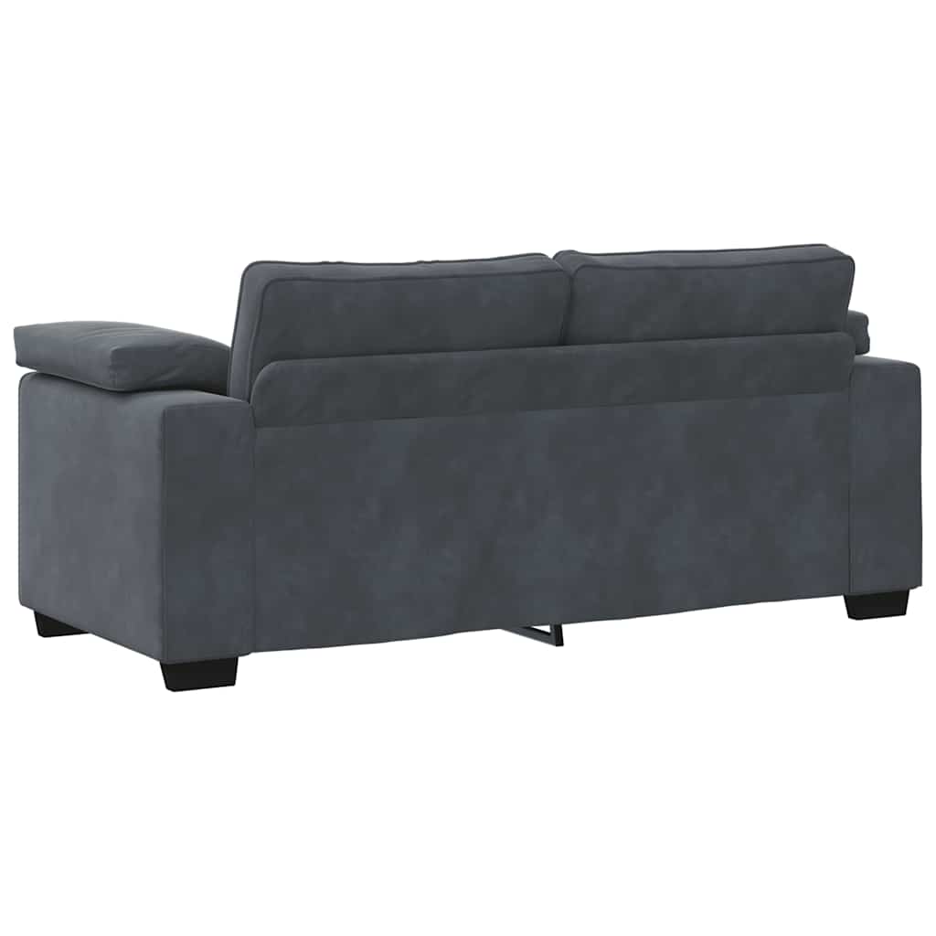 Canapé causeuse gris foncé 180x77x82 cm velours - XIOS