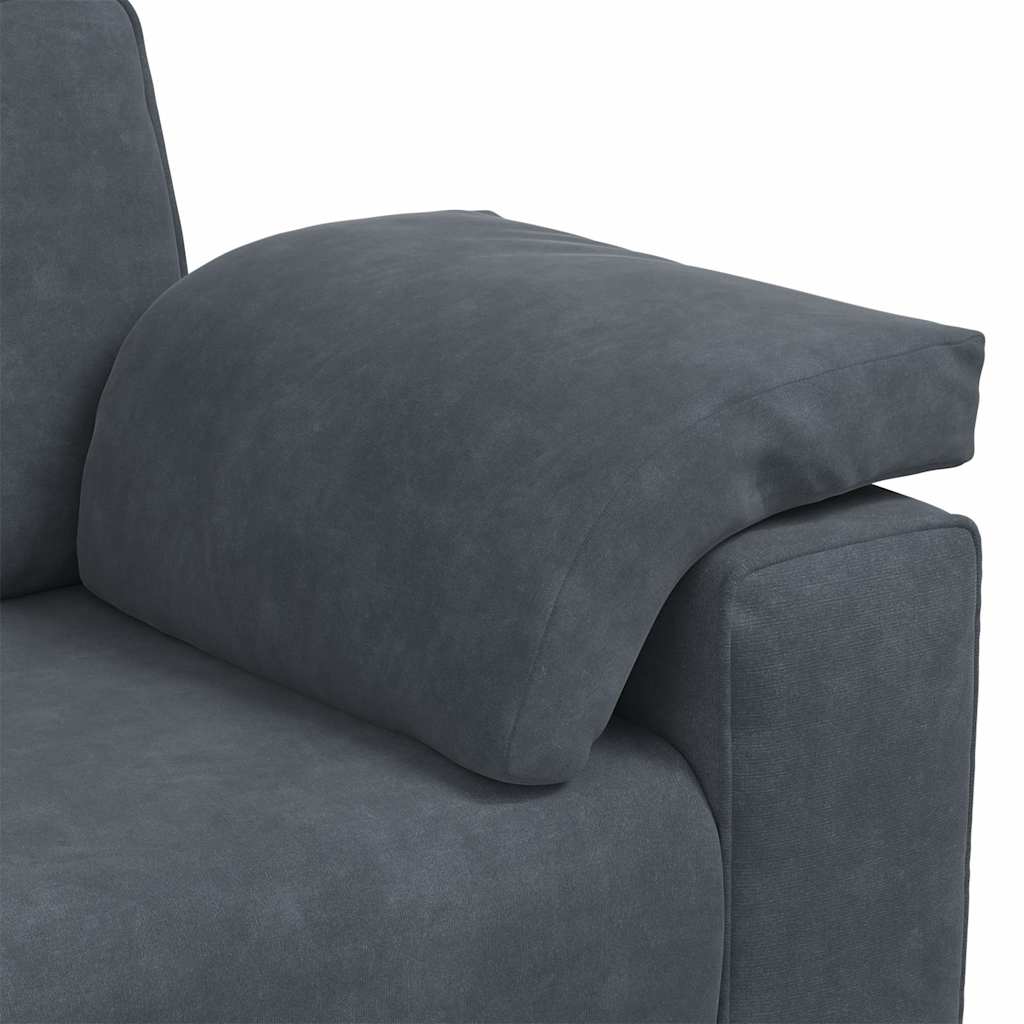 Canapé causeuse gris foncé 180x77x82 cm velours - XIOS